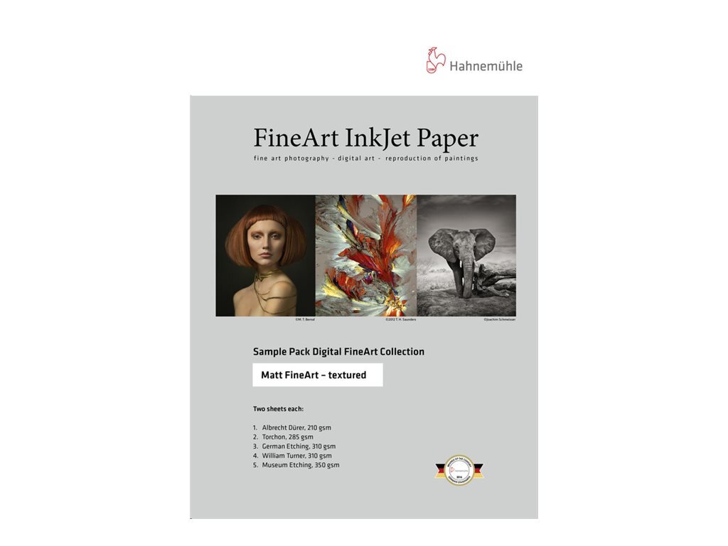 Hahnemühle Digital FineArt A 4 Testpack matt strukturiert Fotopapier 10640304
