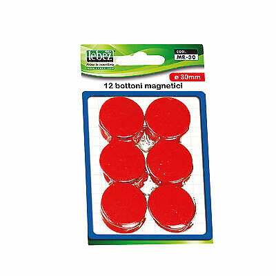 Blister 12 Magneti Mr-30 Rosso Diam.30Mm