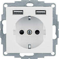Berker 48036089   Steckdose SCHUKO/USB Q.x polarw. samt