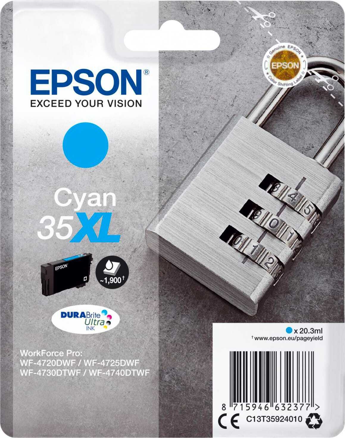 Epson Cartuccia Originale Inkjet colore Ciano per modello WorkForce C13T35924020