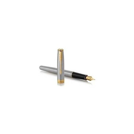Penna roller Parker Sonnet punta F inchiostro nero Parker Stainless Steel CT - 1