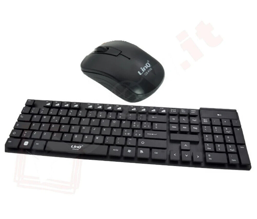 Linq Tastiera e Mouse 2.4g Wifi CS-4100, Kit wireless fino a 10 metri Tastiera +