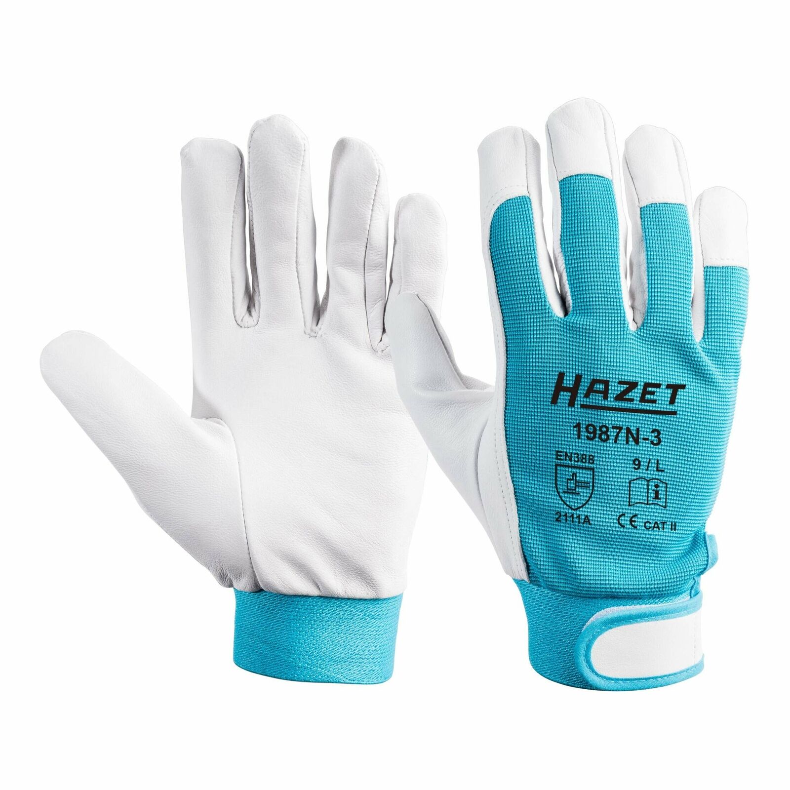 Hazet 1987N-3 - Guanti da lavoro in vera pelle di capra di alta qualità, (E2S)