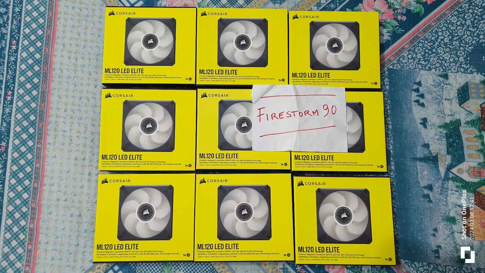 9 Ventole 120mm Corsair ML120 LED ELITE White