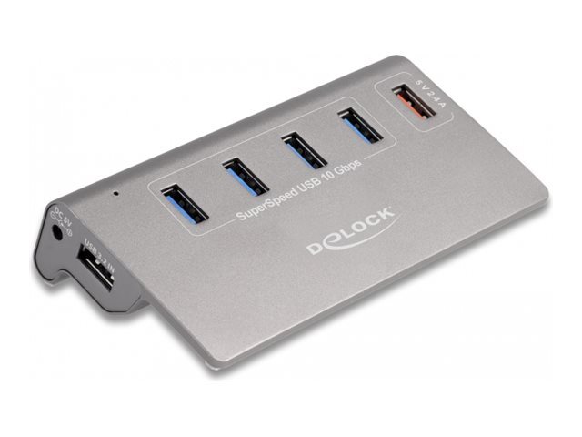 Delock USB 10 Gbps Hub mit 4 Typ-A Ports+ 1 Schnellladeport inkl USB hub 64182