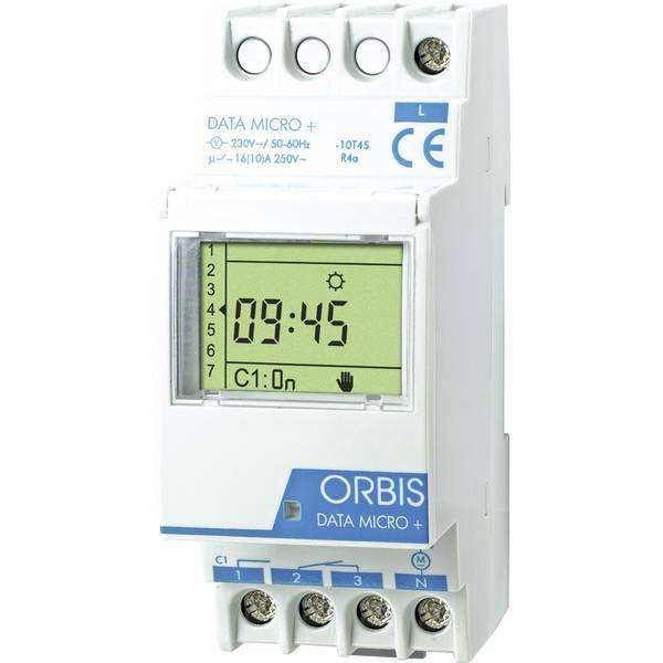 ORBIS Zeitschalttechnik OB172012N  DATA MICRO + 230V Timer per guida DIN digital
