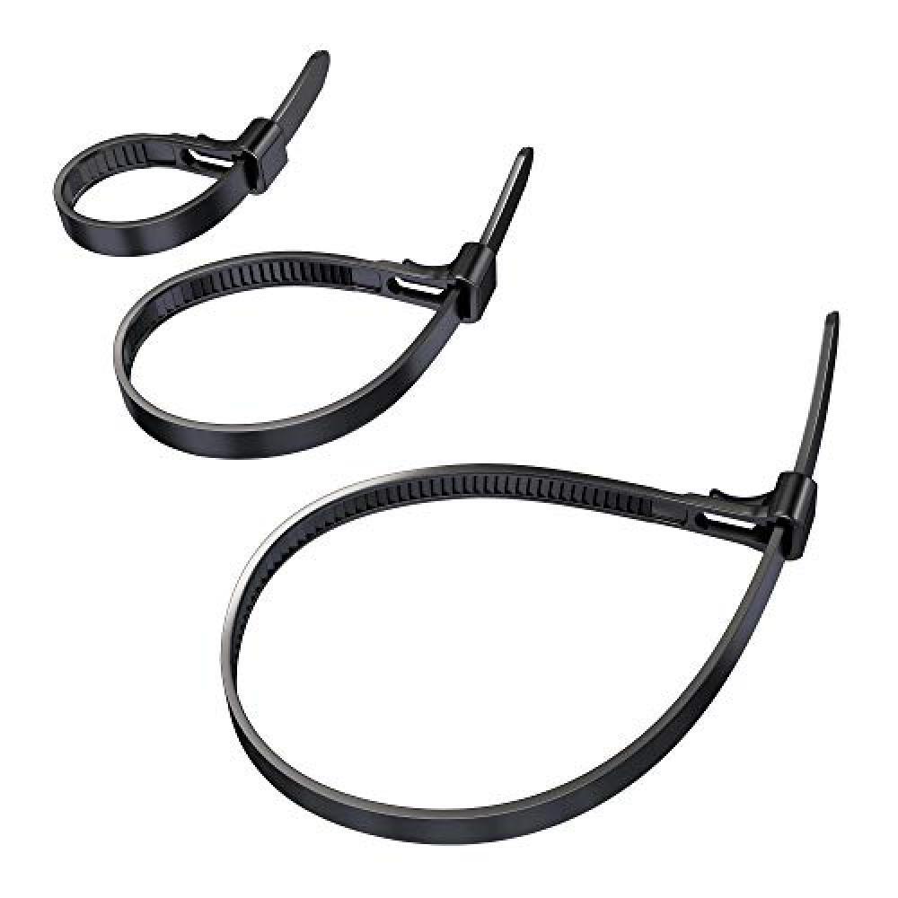 (TG. 100, 150, 200 mm x 7.4 mm) KabelDirekt - Fascette Riutilizzabili - 7.4 mm x