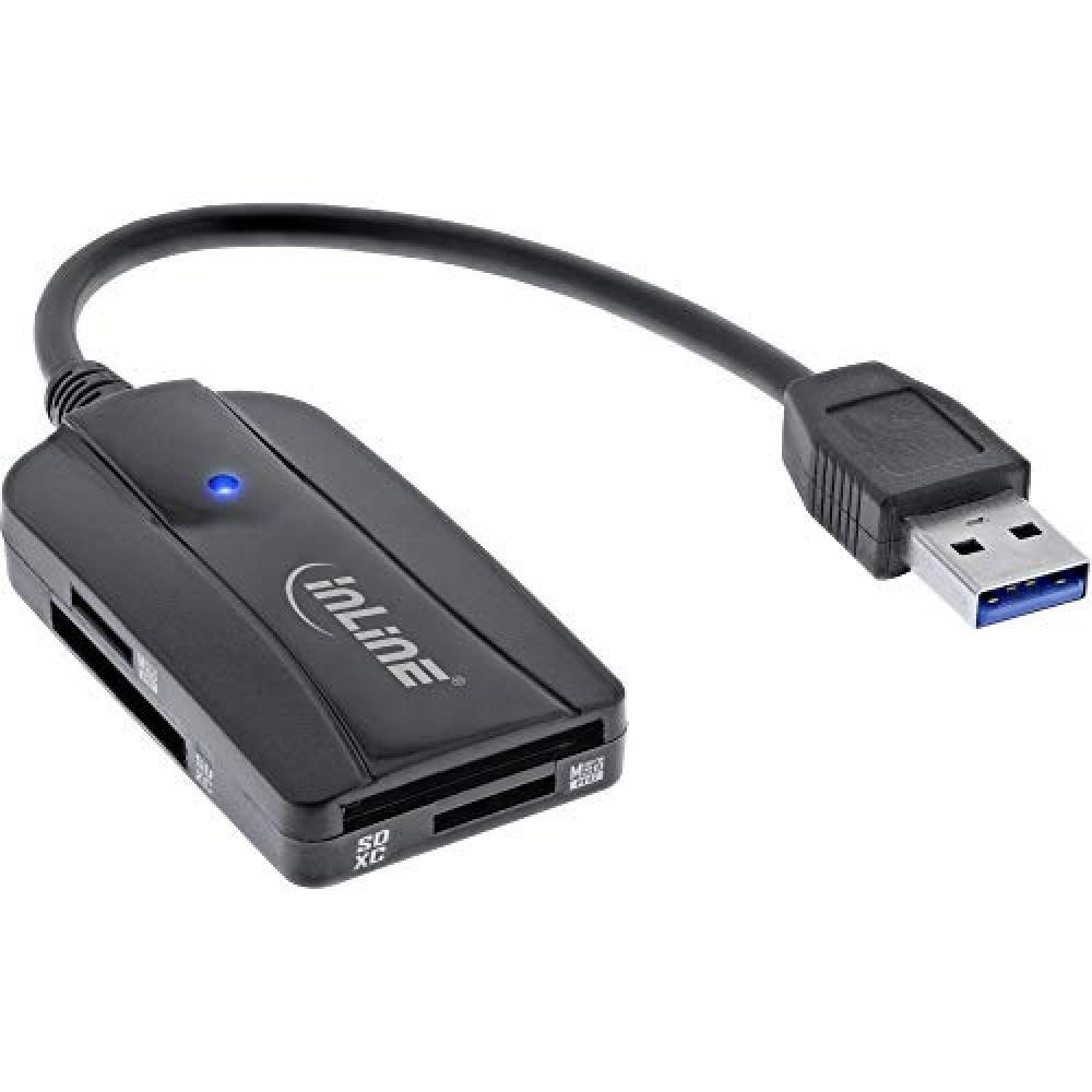 InLine 66772A Card Reader USB 3.1 USB-A, compatibile con SD/SDHC/SDXC, microSD,