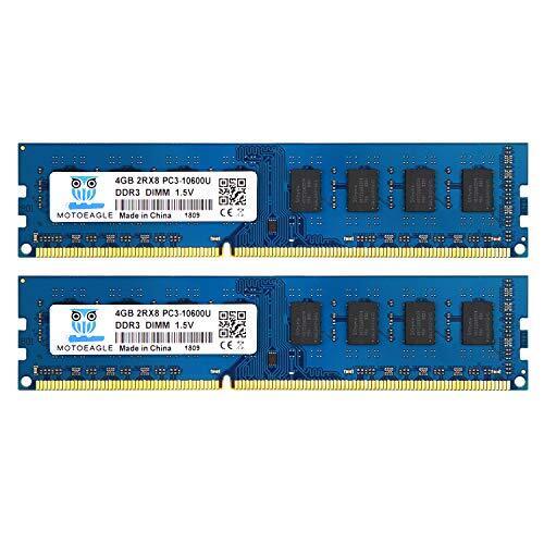 PC3 10600U 8GB Kit (2x4GB) DDR3 1333MHz UDIMM Ram, 2Rx8 PC3 10600U 4GB (M8a)