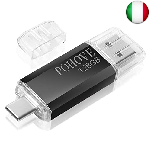 POHOVE Type C Chiavetta USB 128 GB, 2 in 1 Tipo C Pennetta USB 128 Giga USB C