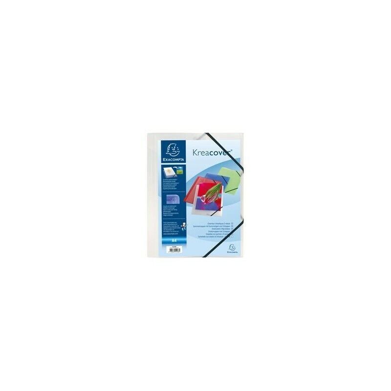 Cartellina Personalizzabile PP con Elastico Bianco Trasparente 24x32 Kreacover