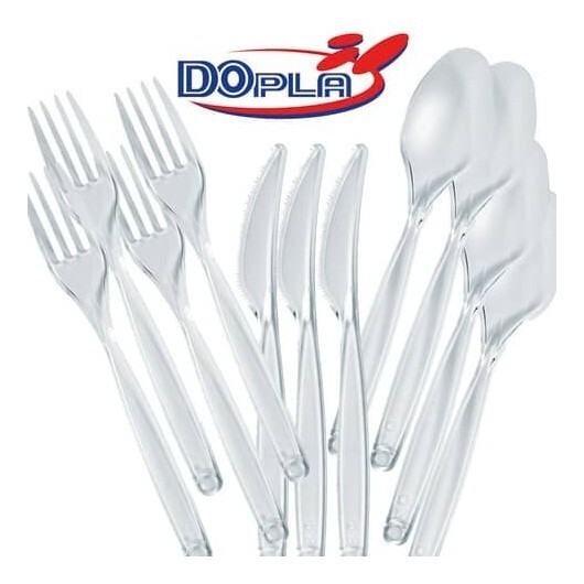 Coltelli magnum Compact trasparenti in polistirene conf. 50 pz Dopla Reusable 18