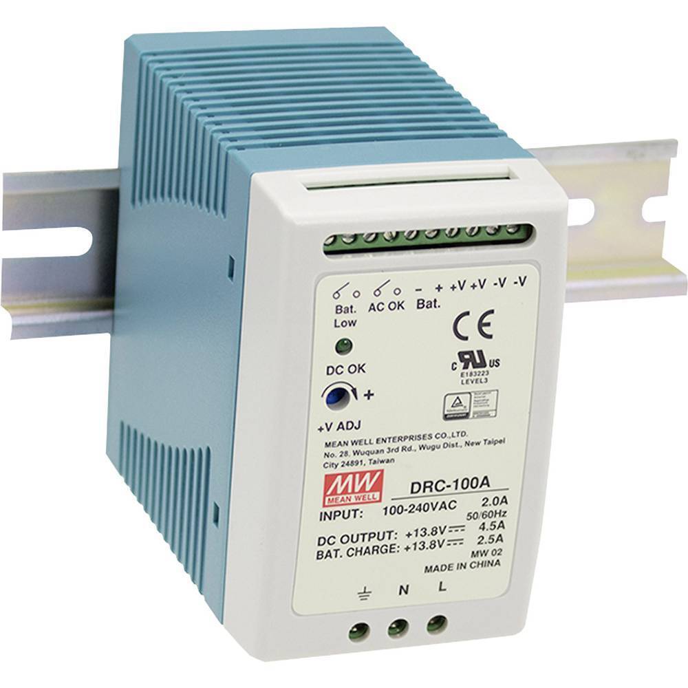 Mean Well DRC-100B Alimentatore per guida DIN 27.6 V/DC 2.25 A 96 W Num.