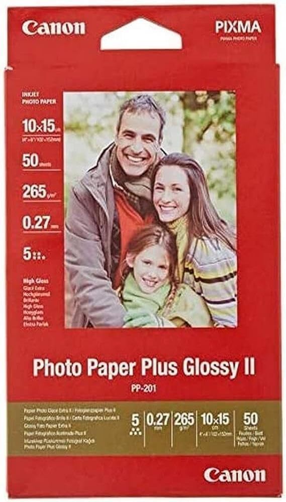Canon PP201 Plus Glossy II - 10cm x 15cm Photo paper for quality output with a g