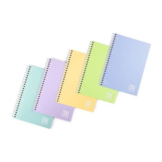 Quaderno spiralato One Color Pastel - A4 - 80 g/m2 - 80+1 ff con 4 fori - 1R 703