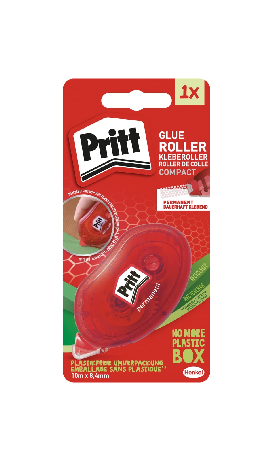 Pritt 2110050 "Compact Permanent Glue Roller 1 Bandmaße: 10 m x 8,4 mm