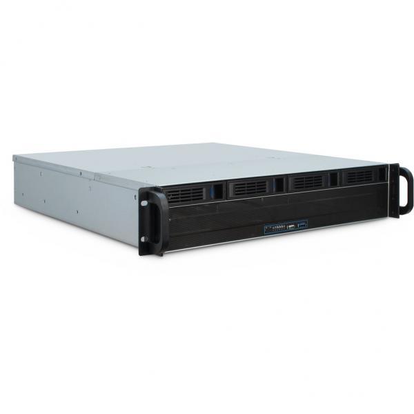 Inter-Tech 2U 2404L S-ATA Supporto Nero, Grigio