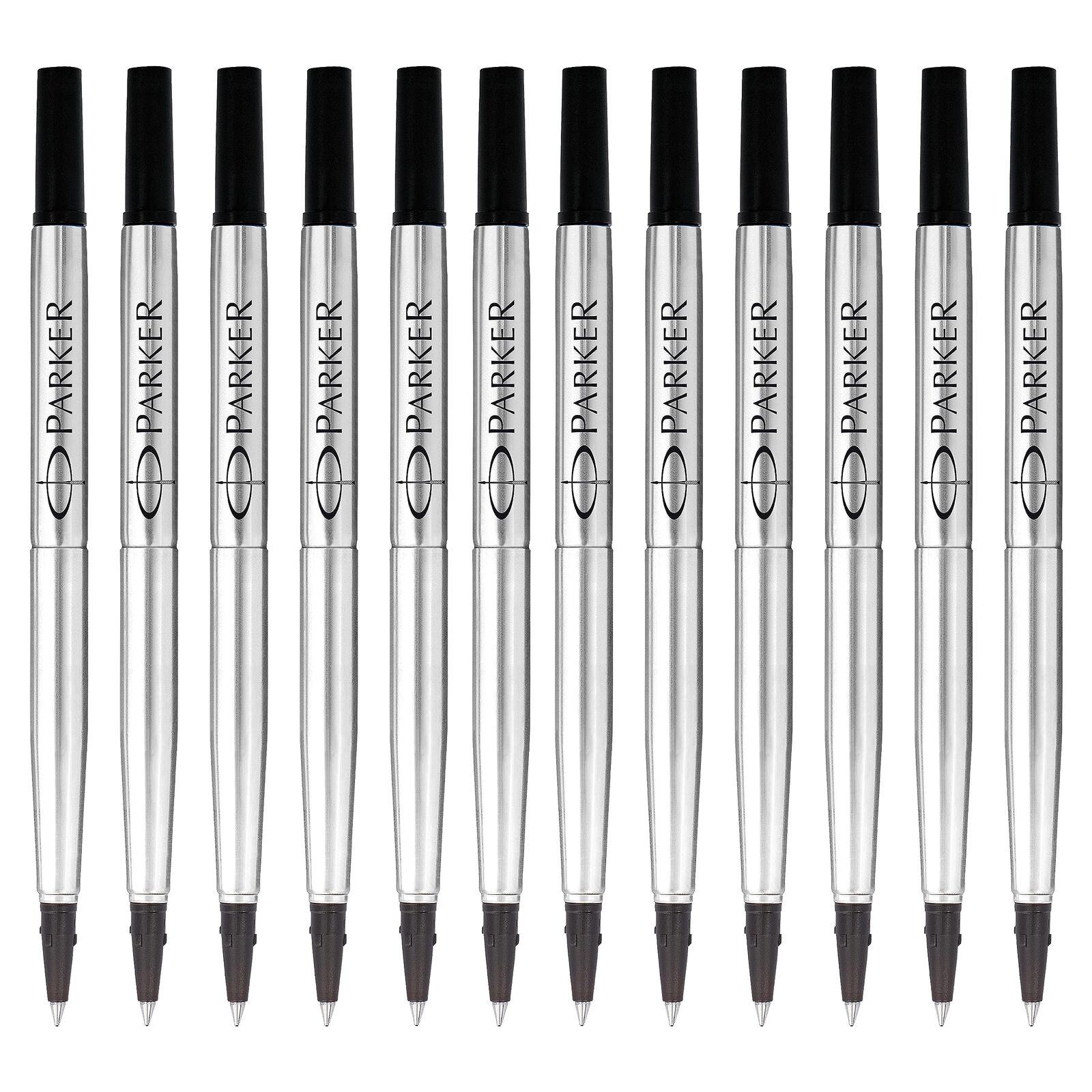 Parker Rollerball Pen Ink Refills   Fine   Black QUINK Ink   12 Count Black Fine