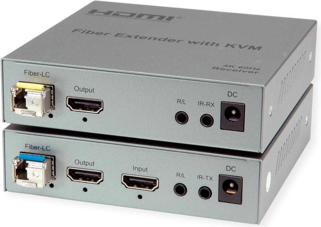 ROLINE KVM-Verlängerung via LWL USB+ HDMI 4K60 20km (14.01.3363)