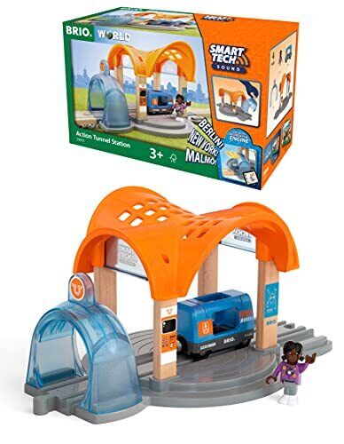 BRIO 33973 Stazione ferroviaria con tunnel azione Smart Tech Sound, BRIO (w6I)