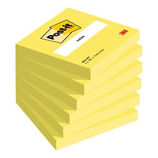 Foglietti Post-it® giallo neon 100 fogli/blocchetto conf. 6 pz 76x76 mm 71001803