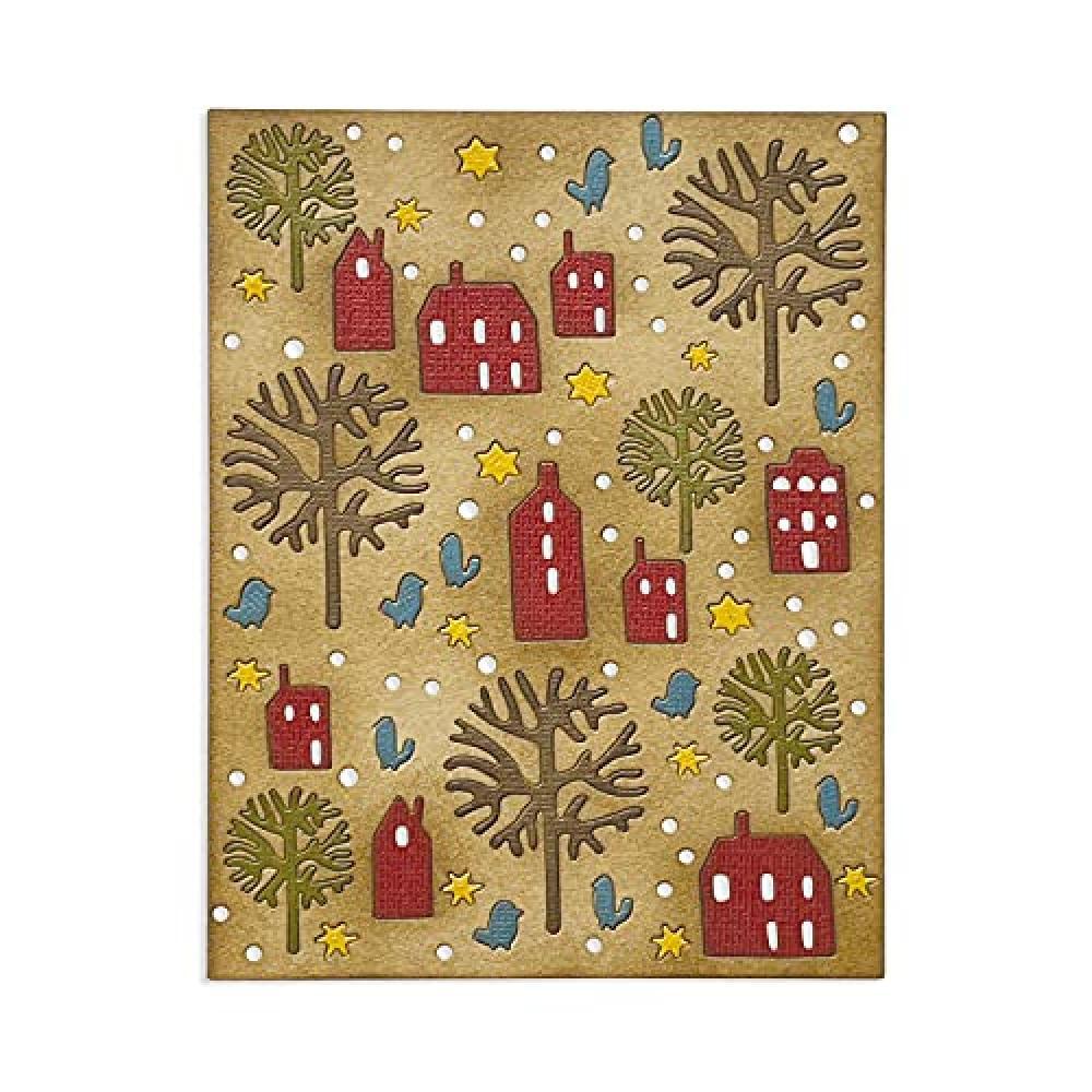 (TG. Taglia unica) Sizzix Thinlits Die Countryside di Tim Holtz, 665558, Multico