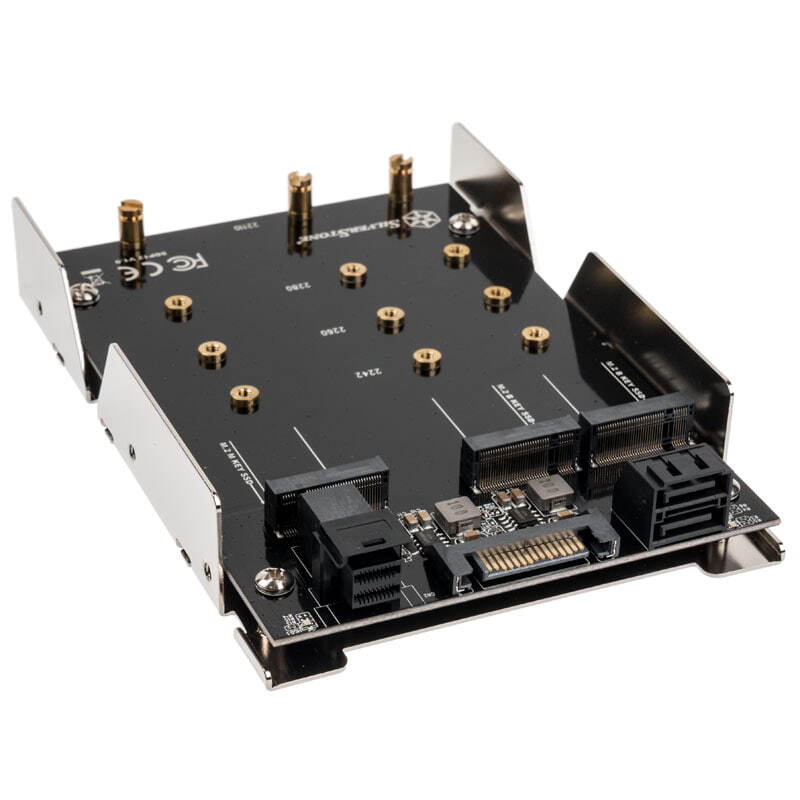 SilverStone SST-SDP12 3.5 Zoll für 2x M.2 SATA und 1x NVMe SSD SST-SDP12