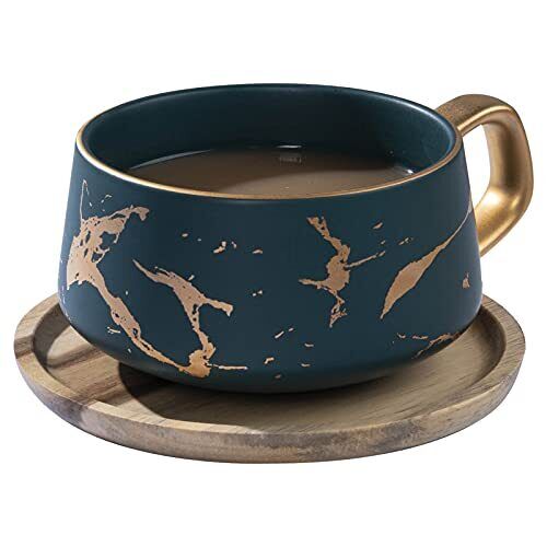 Tazze Caffè con Piatto, Set Tazzine da Caffè Porcellana, Caffè con (q7U)