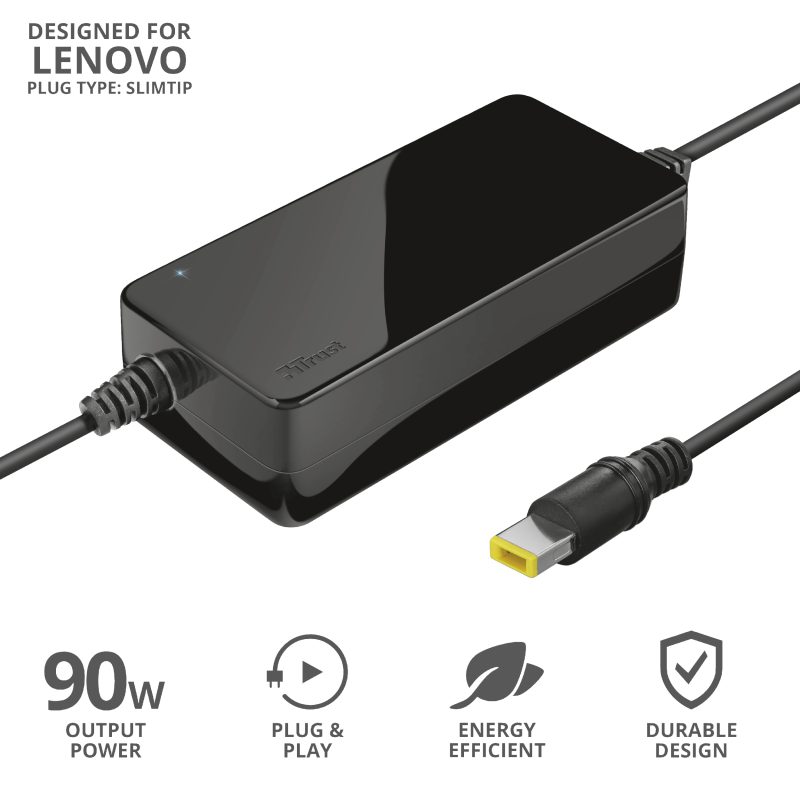 Caricabatteria PC laptop 90W TRUST LENOVO Slim Alimentatore computer portatile