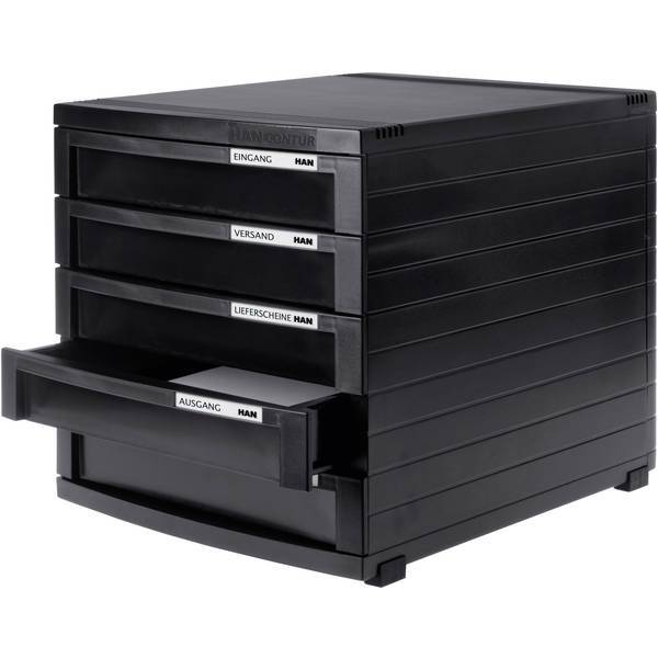 HAN 1505-13  CONTUR  Cassettiera Nero DIN A4, DIN B4, DIN C4 Numero cassetti: 5