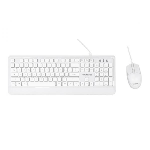 YASHI KIT TASTIERA + MOUSE USB WHITE
