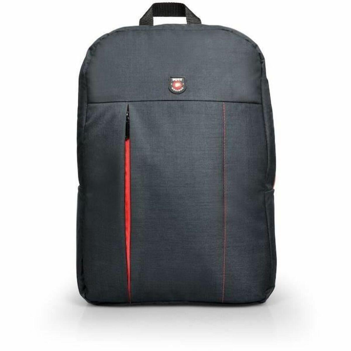 Port Designs Portland zaino Nero, Rosso Lino, Poliestere (PORTLAND BP 15.6 BK -