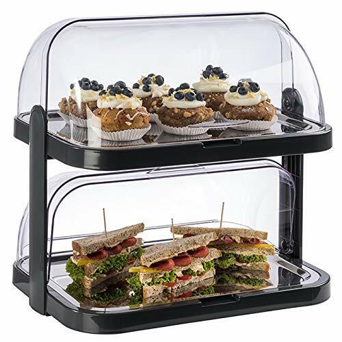 APS Buffet Showcase"Double Decker" - 2 cofani trasparenti roll-top che si (t5s)