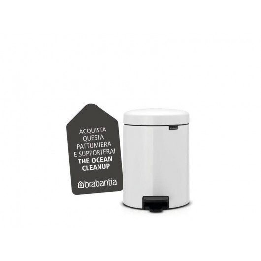 Pattumiera a pedale Brabantia Pedal Bin New Icon 20,5x26,5x29 cm bianco 5 litri