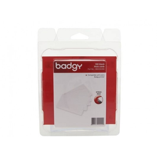 Tessere spesse in PVC per stampante Badgy 0,76 mm in confezione da 100 tessere -