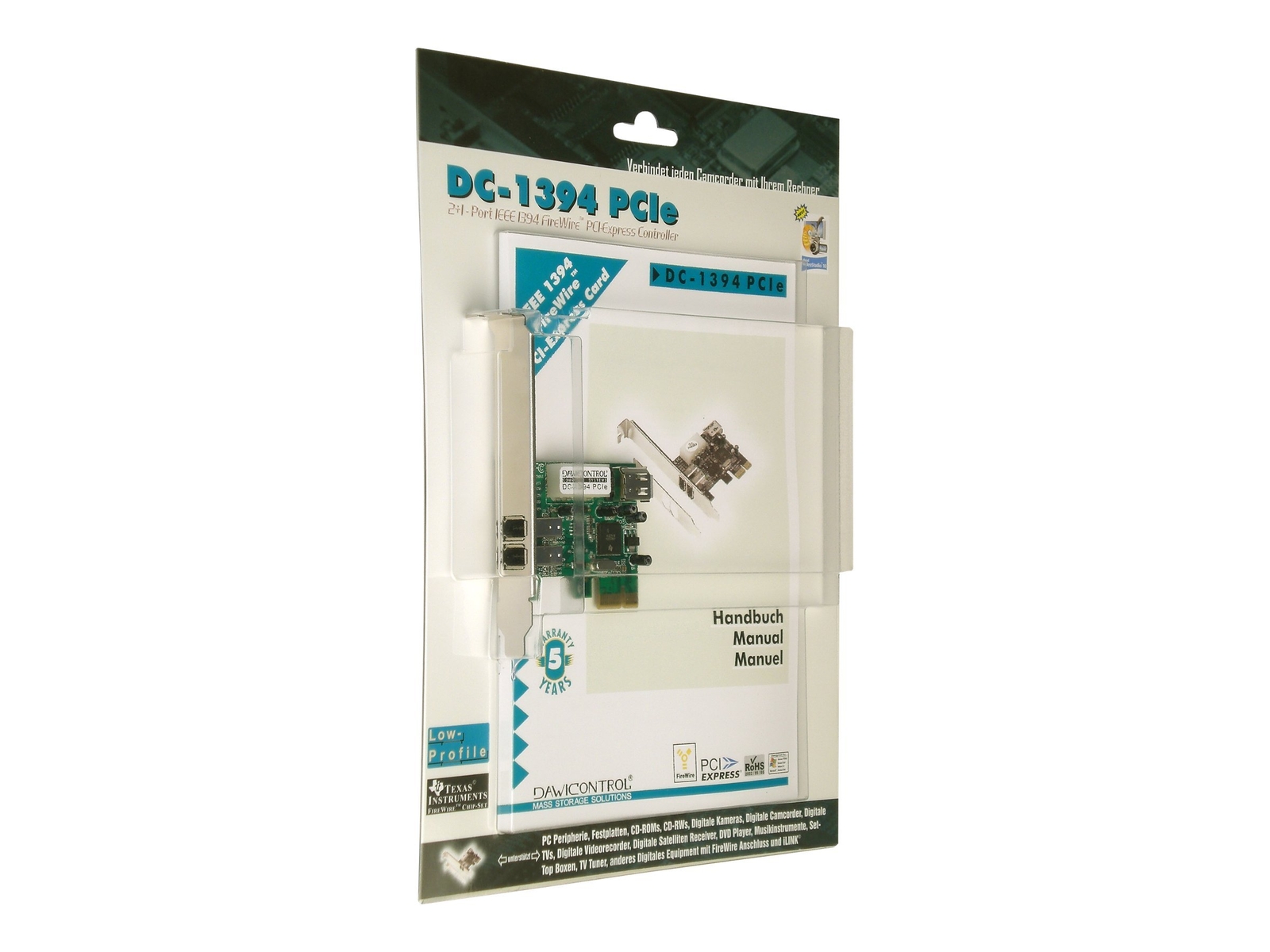 Dawicontrol DC-1394 PCIe PCIe 400 Mbit/s Cablato DC-1394 PCIE BLISTER
