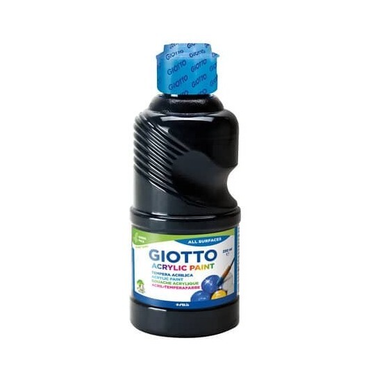 Tempera acrilica Giotto in flacone da 250 ml nero F534024