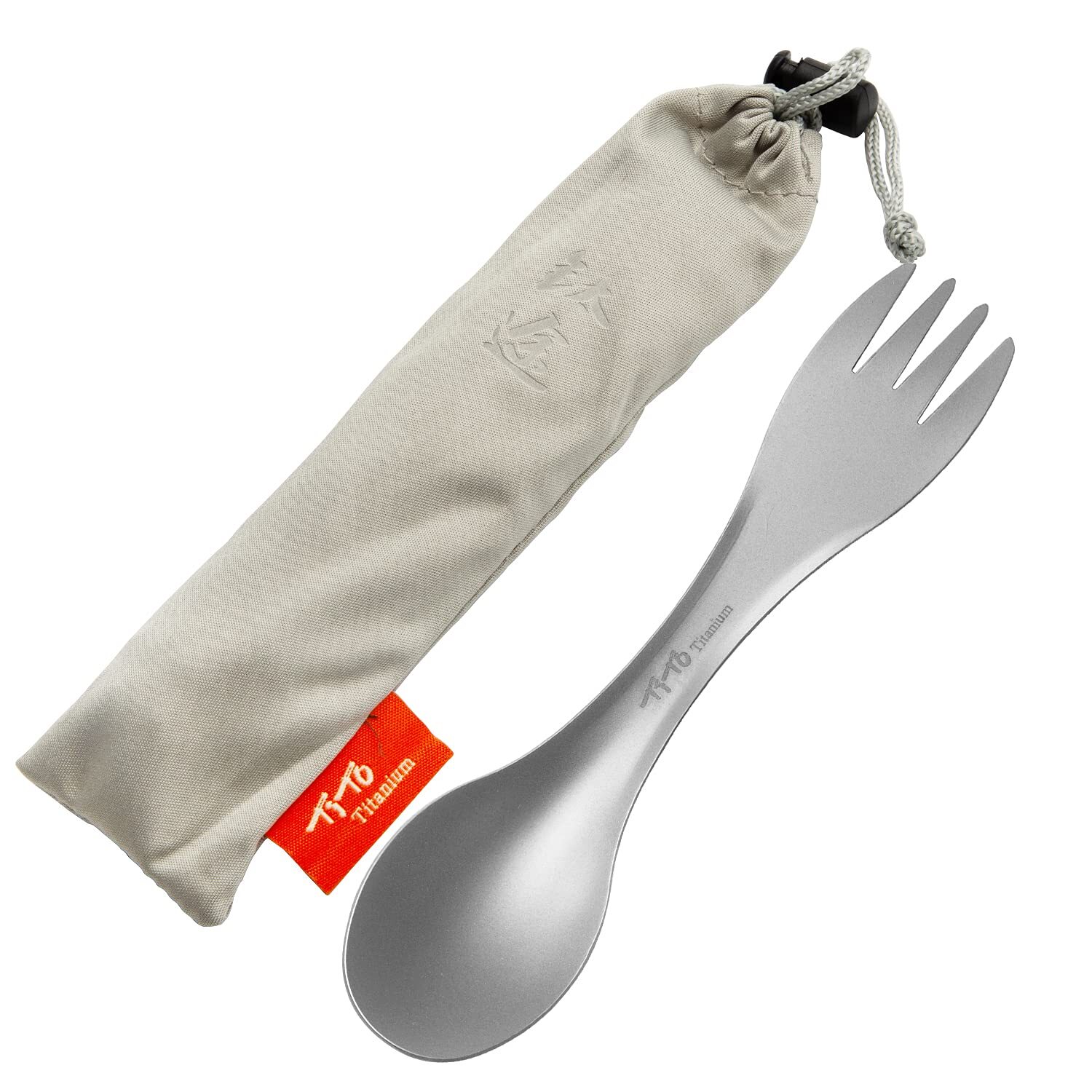 TiTo Titanium Forchetta da Campeggio Cucchiaio Portatile in Titanio Spork (H9n)