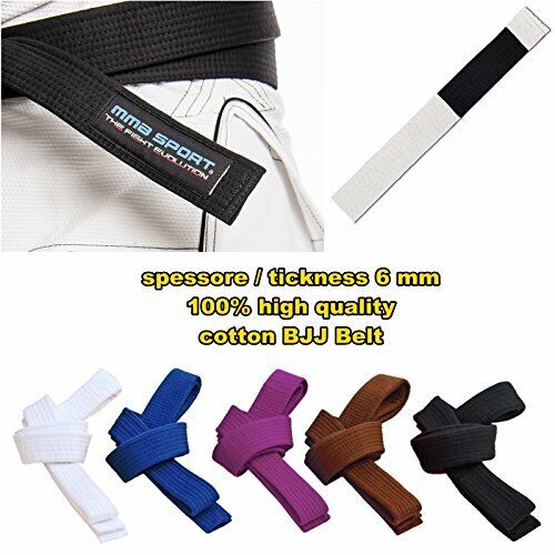 cintura bjj belt jiu jitsu kimono - gi 100 % cotton 6 mm colori vari (A3 (A2u)
