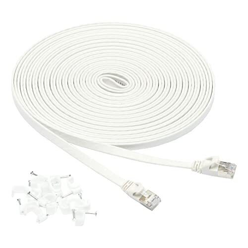 Amazon Basics   Cavo patch per connessione internet, piatto RJ45 Cat 7, 10 Gigab