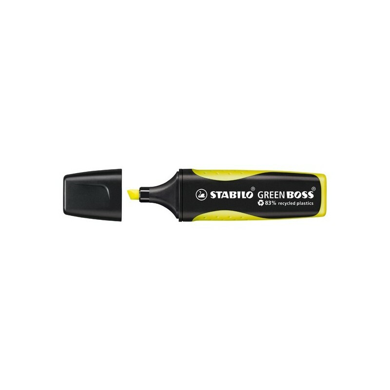 Evidenziatore STABILO Green Boss 83recycled - GIALLO (10 Pz). Prodotto con l'83%