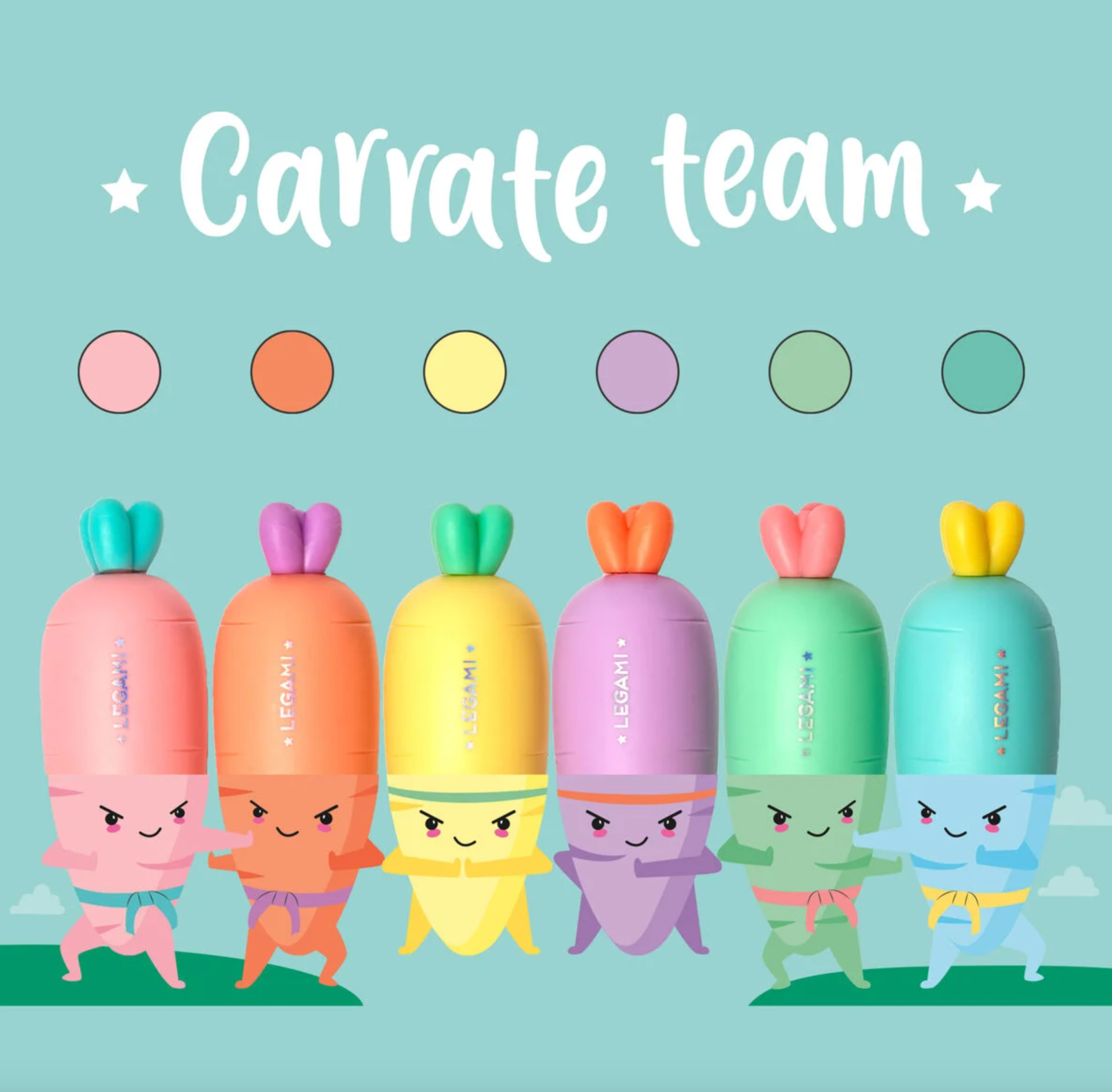 Set di 6 Mini Evidenziatori Legami - Carrate Team