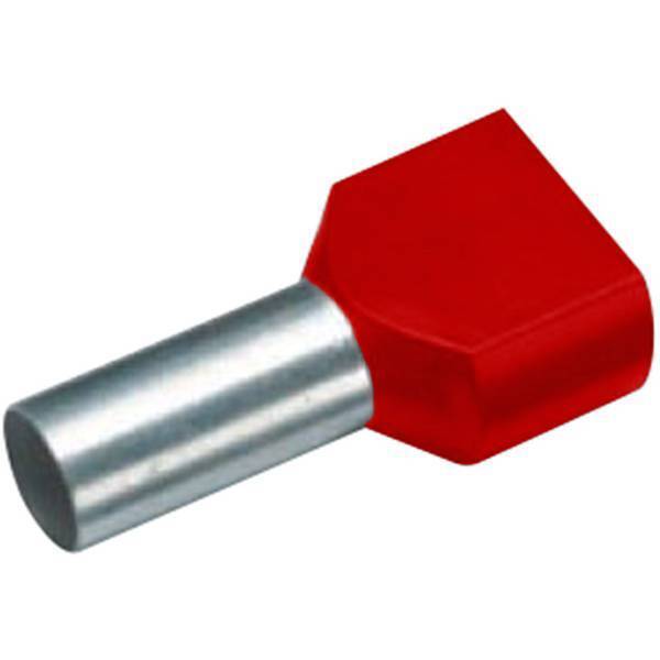 Cimco 18 2440 capocorda doppio 2 x 1.50 mm 8 parzialmente isolato rosso 100