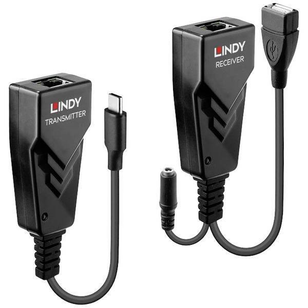 LINDY 43390  USB 2.0 Typ C Cat.6 Extender USB-C® USB 2.0 USB Extender su cavo di
