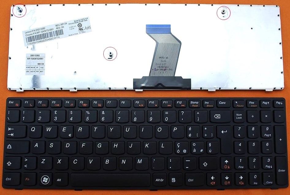 Tastiera italiana compatibile con Lenovo Z570 B570 B570A B570G B575 V570 V570C Y