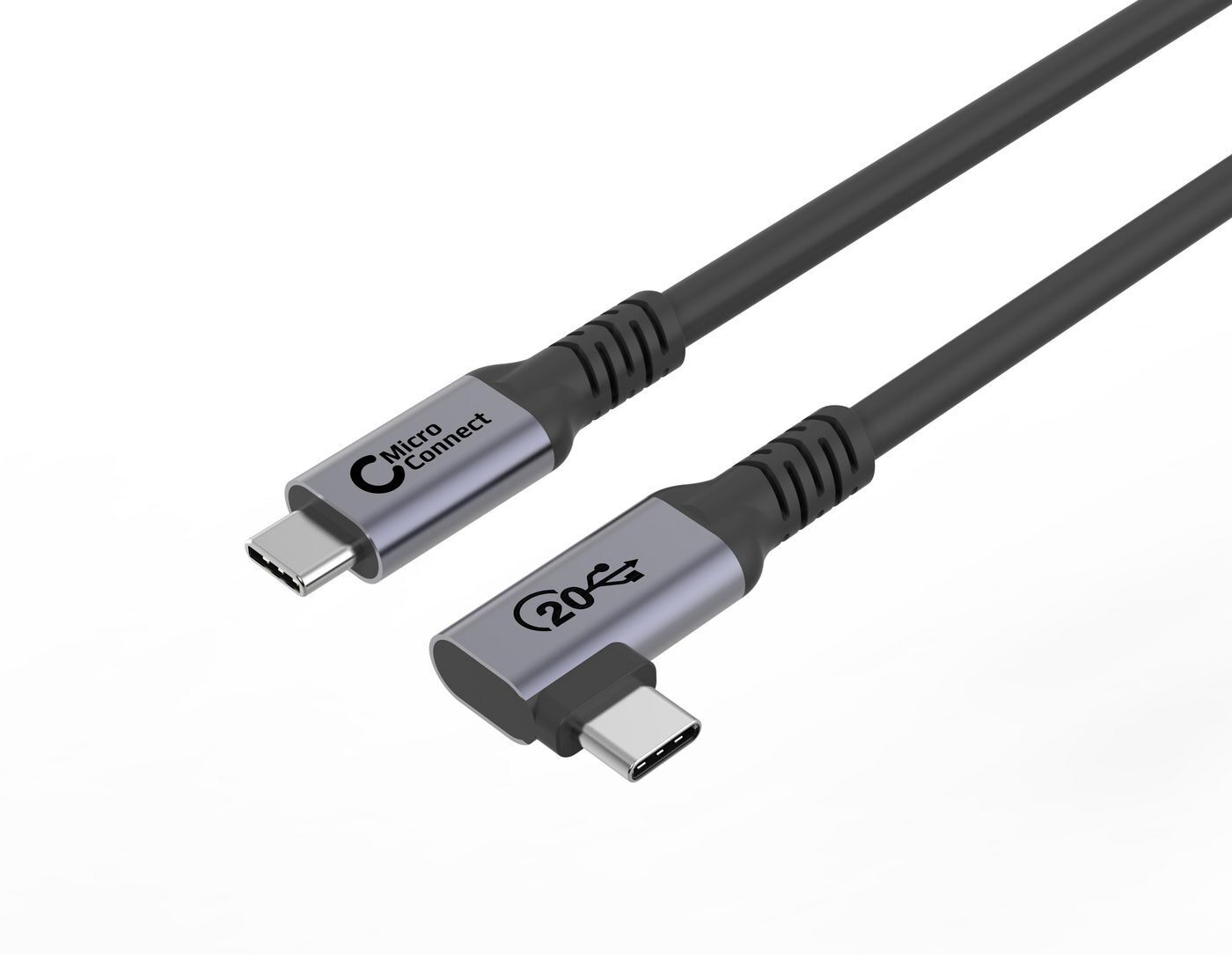 Premium USB-C cable 2m - 20Gbps, 100W, USB 3.2 Gen - 2x2, Angled - Warranty: 300