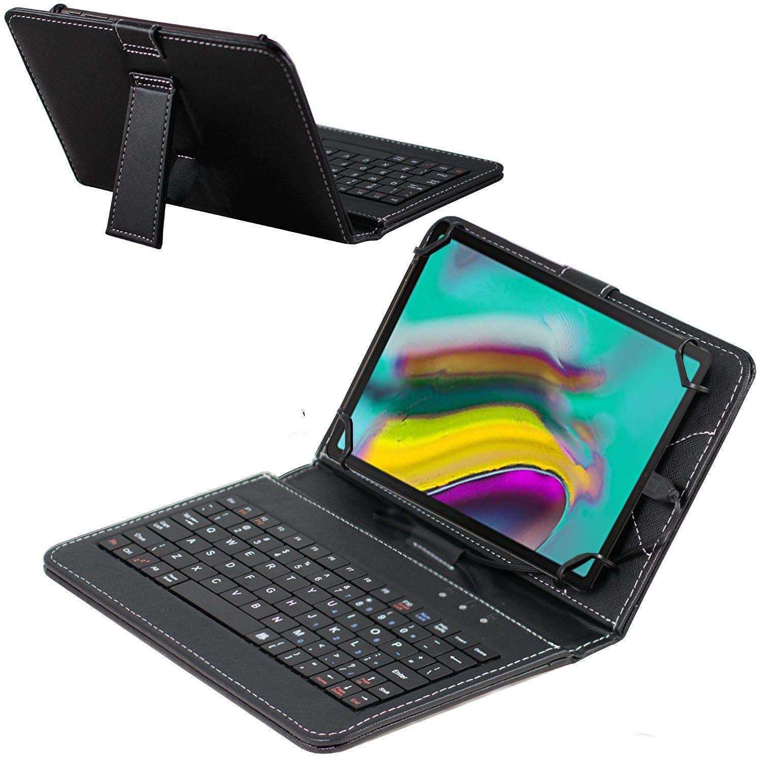 Navitech Black Keyboard Case For The SPC Gravity Pro (2nd Gen) 10.1" Tablet