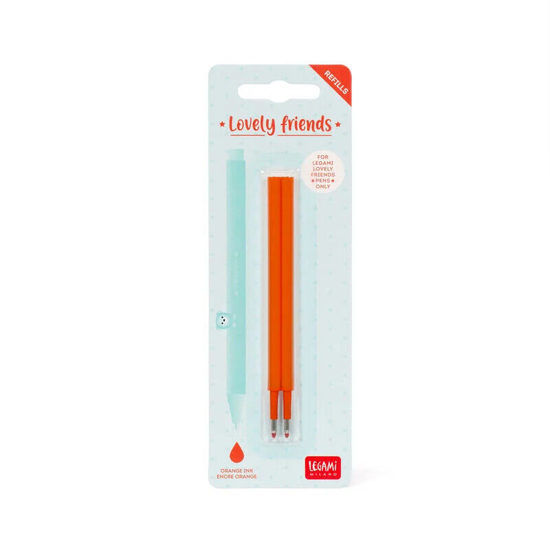 Legami Set di 2 Refill per Penna Gel - Lovely Friends - arancione