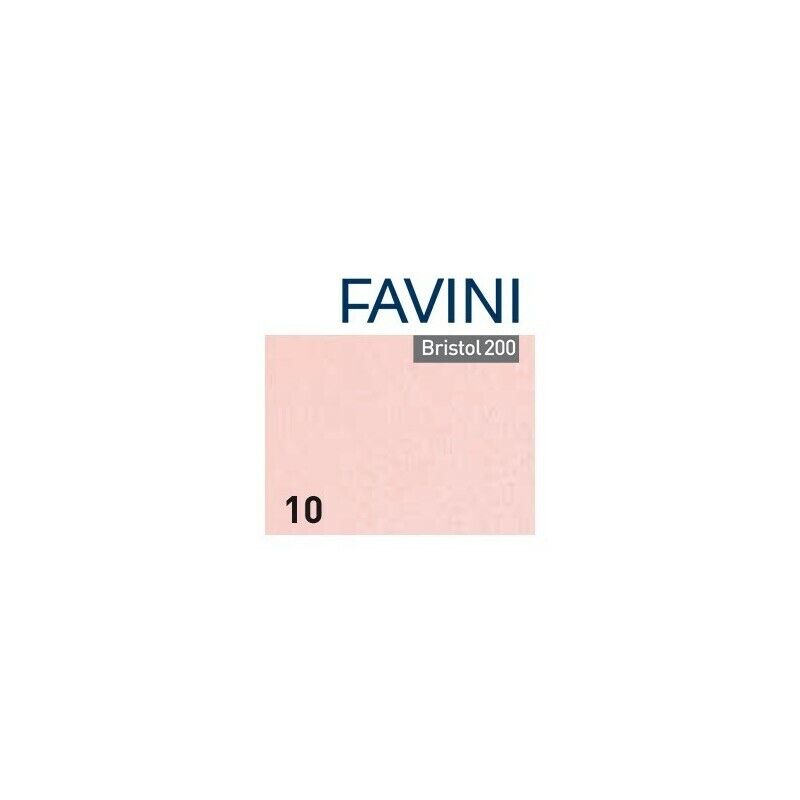 Conf. 10 Cartoncino Bristol Color 200 gr 100x70 cm ROSA 10 FAVINI