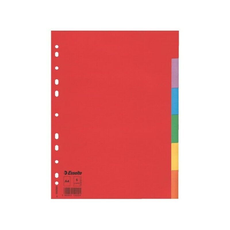 Separatore Economy 6 tacche A4 cartoncino colorato 160 gr. ESSELTE
